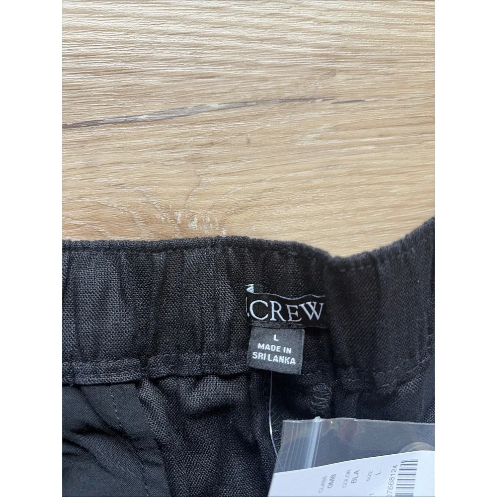 J.Crew 100% Linen Shorts Women's Size Large Black 3